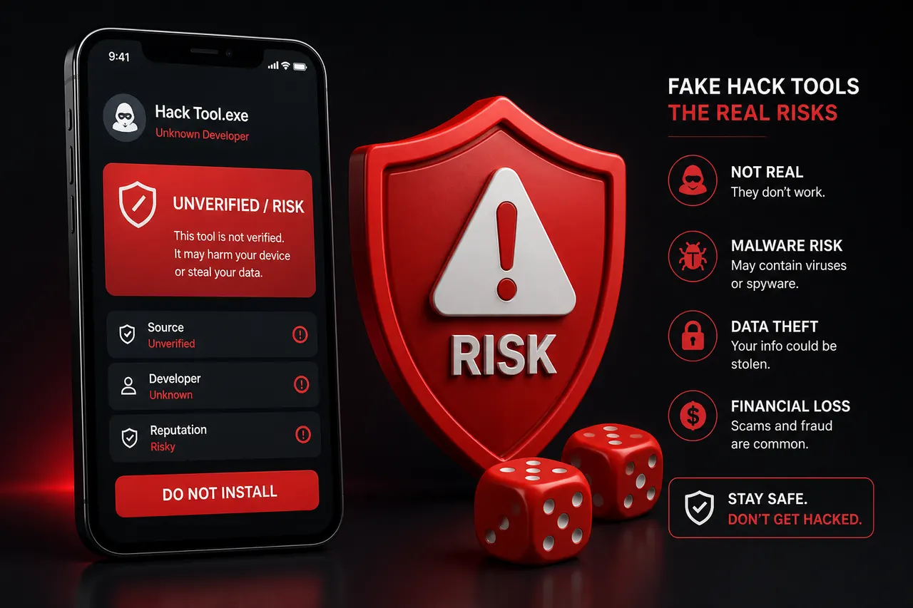 Red-flag markers over a fake hack dashboard for Big Small rounds