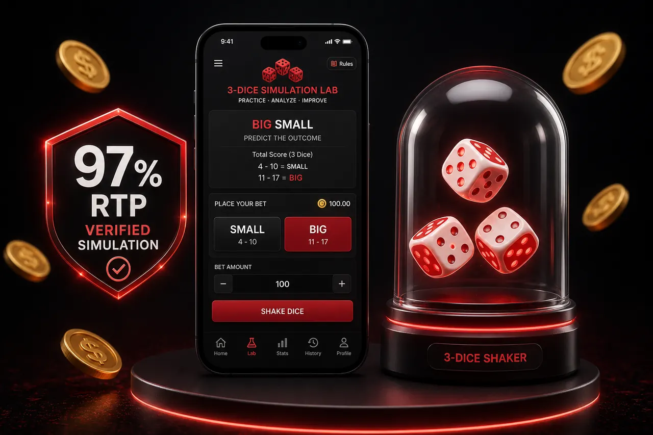 Big Small free demo: 3-dice table practice round